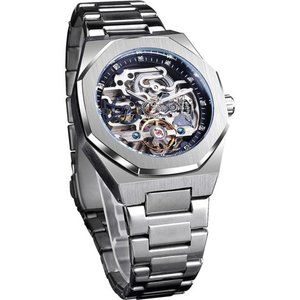 Automatic Watch Mechanical WristWatch for Men Octagonal Waterproof SkeletonWatch